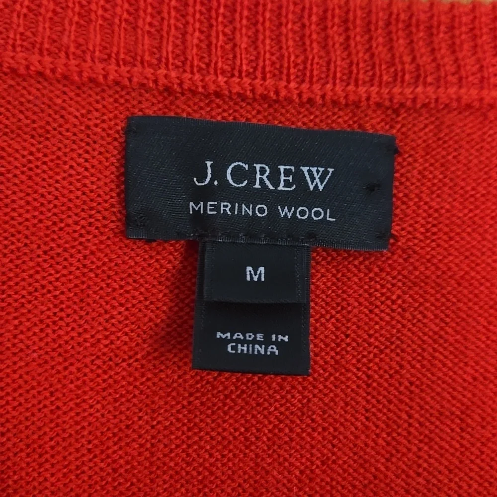 J.Crew Men's Merino Wool Sweater in Tomato Red MEDIUM